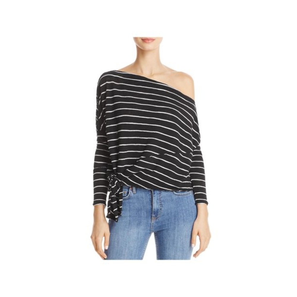 We The Free OTS Black Striped Tie Tee 646